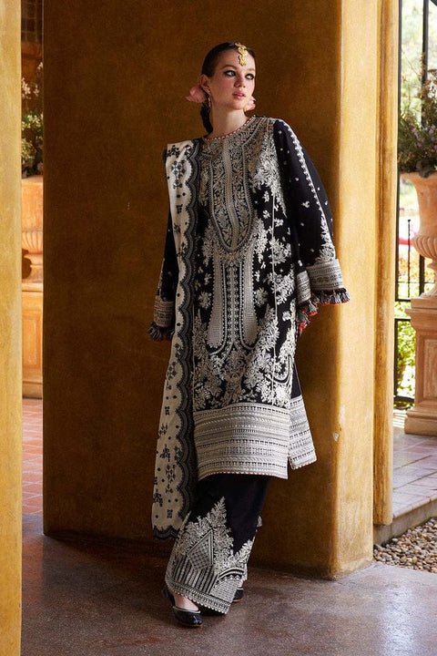 3PC Unstitched Fully Embroidered Lawn With Embroidered Bamber Chiffon Dupatta