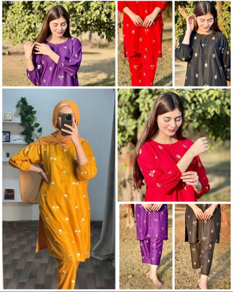 New Petal Embroiderd 2Pcs