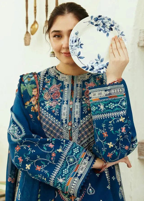 3PC Unstitched Embroidered Lawn