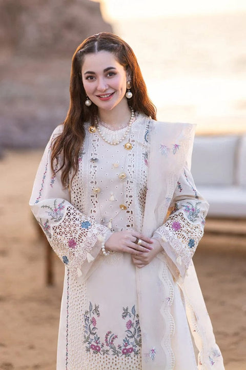 3PC Unstitched Chikankari Embroidered Lawn