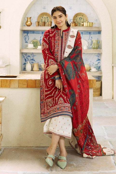 3PC Unstitched Embroidered Lawn
