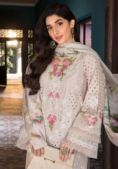 3PC Unstitched Chikankari Embroidered Lawn