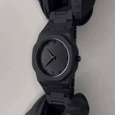 Black  aura arabic watch with butterfly lock & Free delivery all over Pakistan