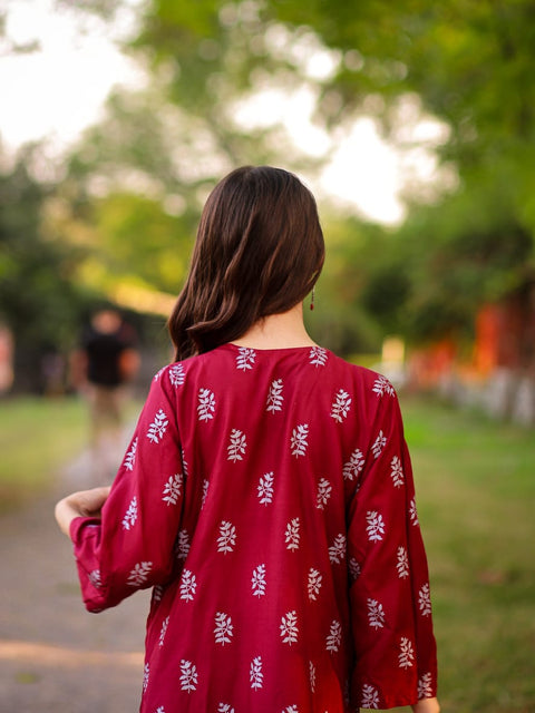 Saleha block print Stitched 2 pcs)