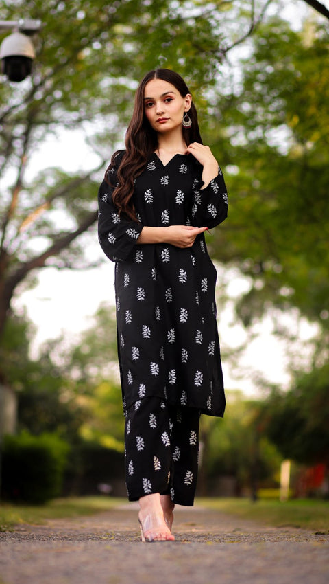 Saleha block print Stitched 2 pcs)