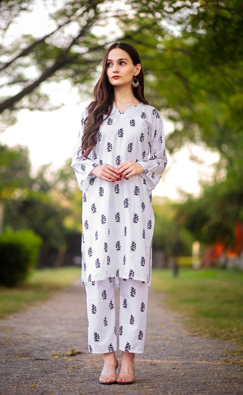 Saleha block print Stitched 2 pcs)