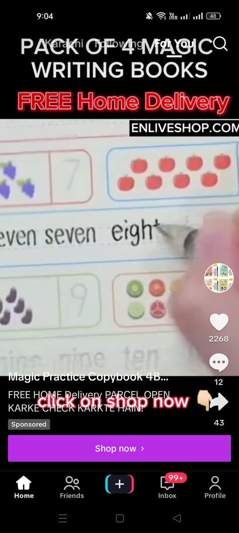 Magic Practice Copybook 4Books+Magic Pen &10 INK Refill Book for Montessori Children