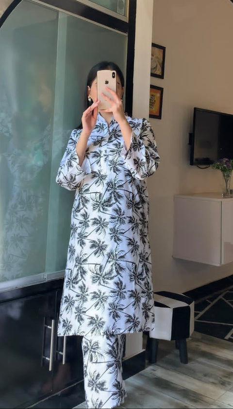Palm Tree Design ( stitches 2 piece)