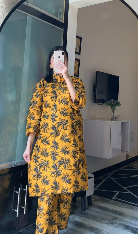 Palm Tree Design ( stitches 2 piece)
