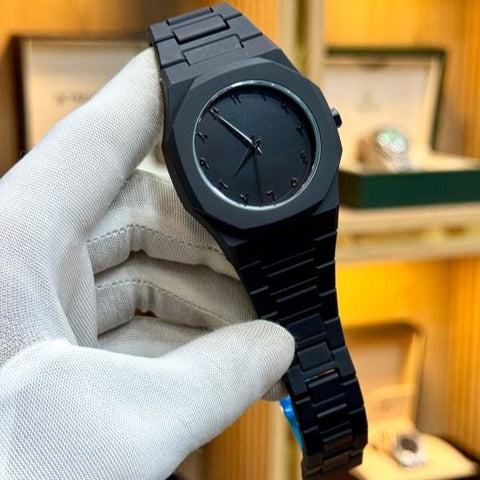 Black  aura arabic watch with butterfly lock & Free delivery all over Pakistan