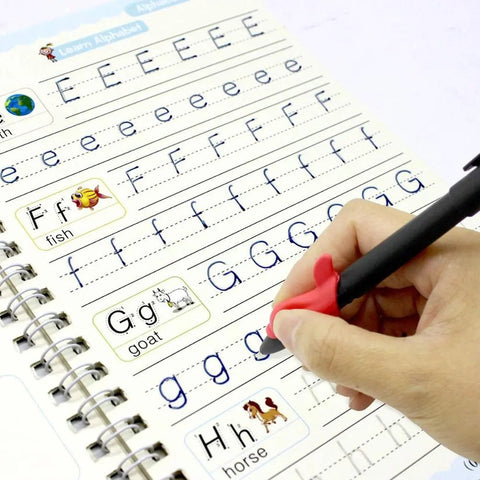 Magic Practice Copybook 4Books+Magic Pen &10 INK Refill Book for Montessori Children